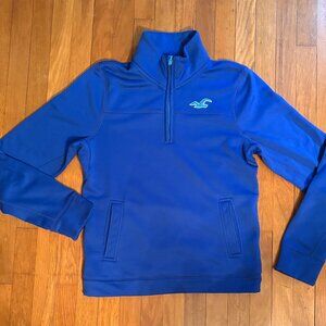 Hollister Blue Quarter-Zip Pullover Sweatshirt
